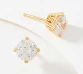 Diamonique x Zaxie Gold Plated brass 7.20 cttw Stud Earrings